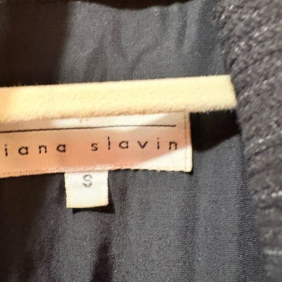 Diana SlavinNY Designer 100% wool Charcoal tailored coatVintage 90’s minimalist - Picture 3 of 7